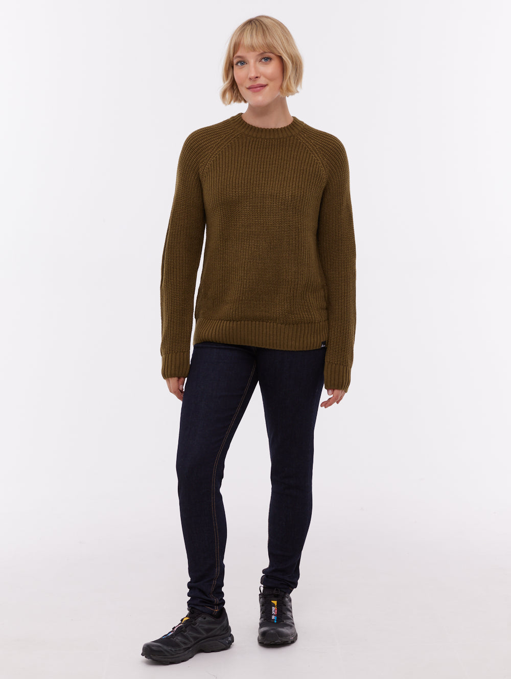 Georgiana Raglan Crew Neck Sweater - Green