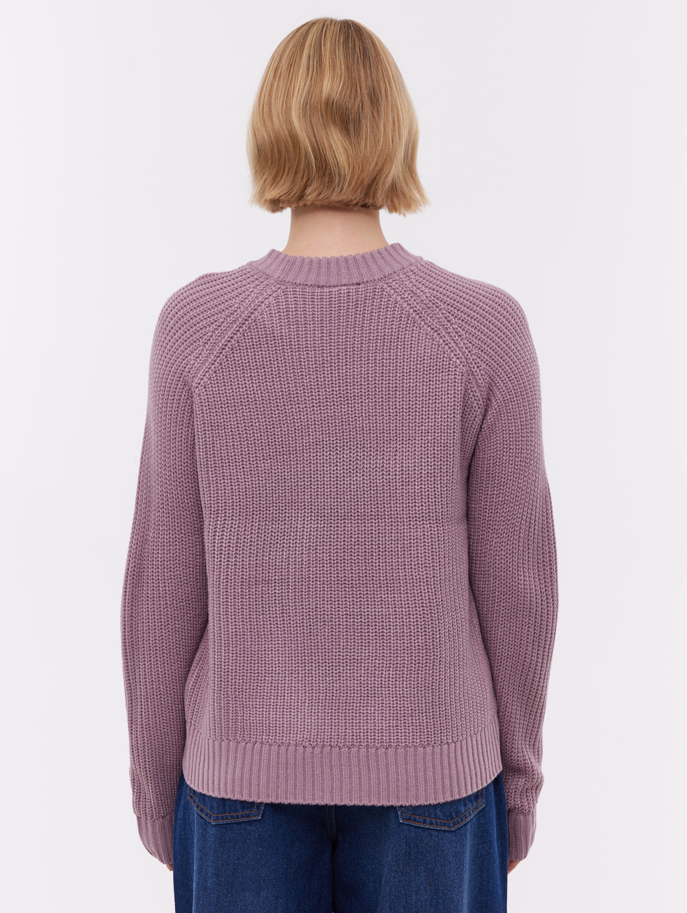 Georgiana Raglan Crew Neck Sweater - Purple