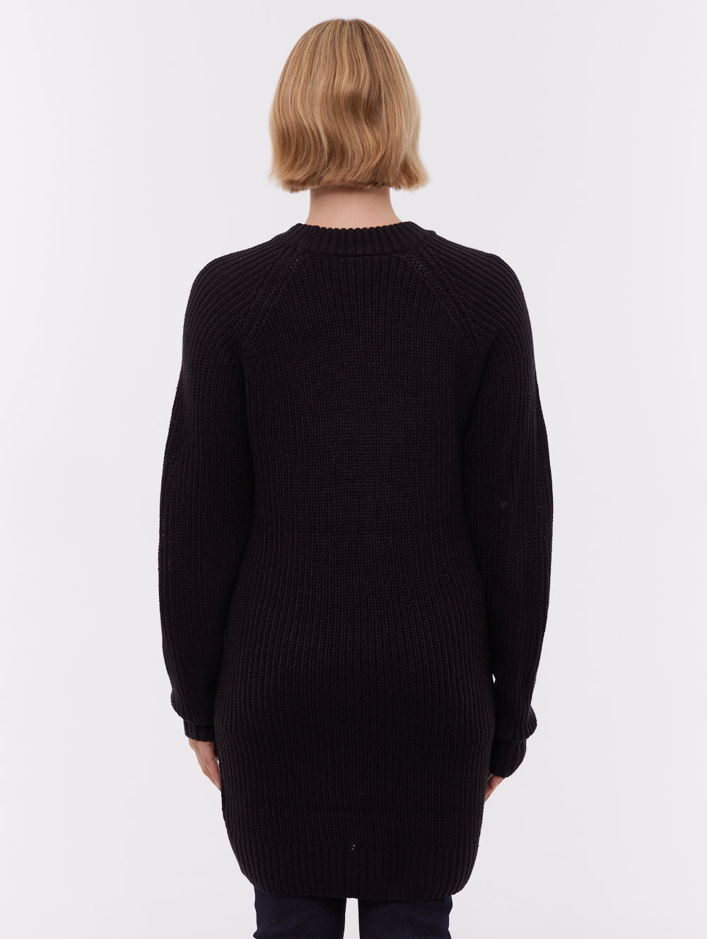 Karlie Rib Knit Sweater Dress - Black