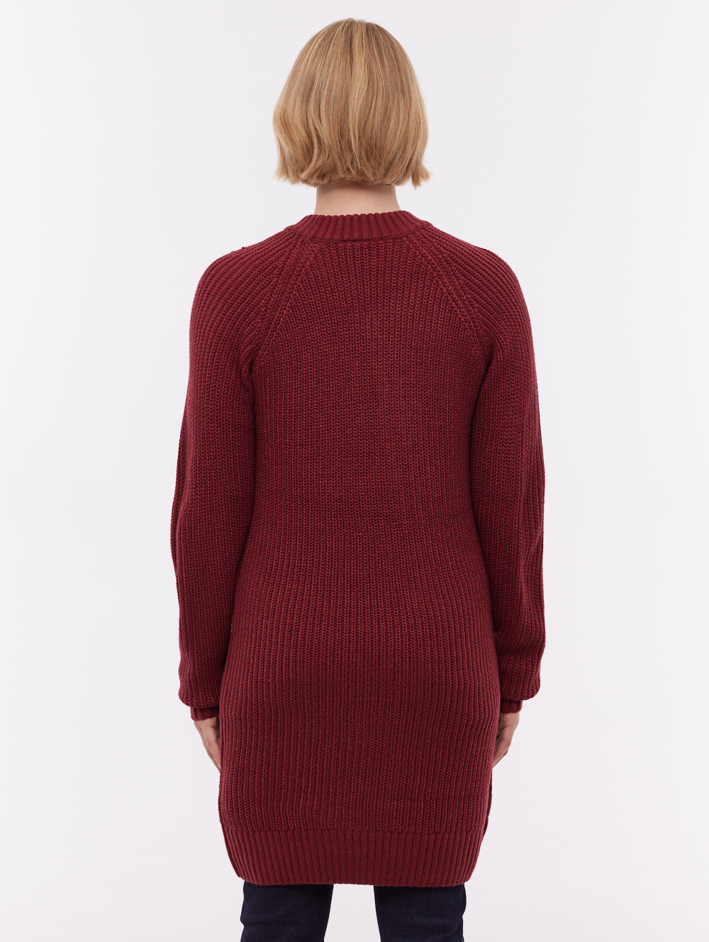 Karlie Rib Knit Sweater Dress - Red