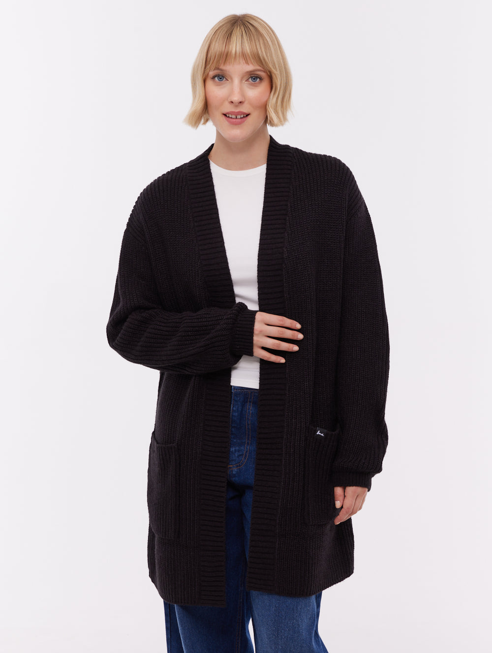 Asteria Long Cardigan Sweater - Black