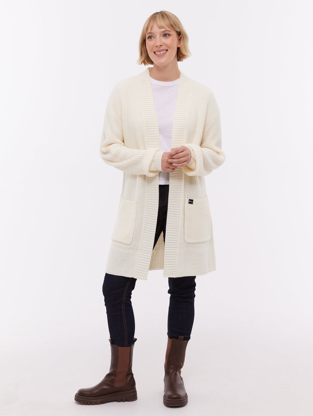 Asteria Long Cardigan Sweater - White