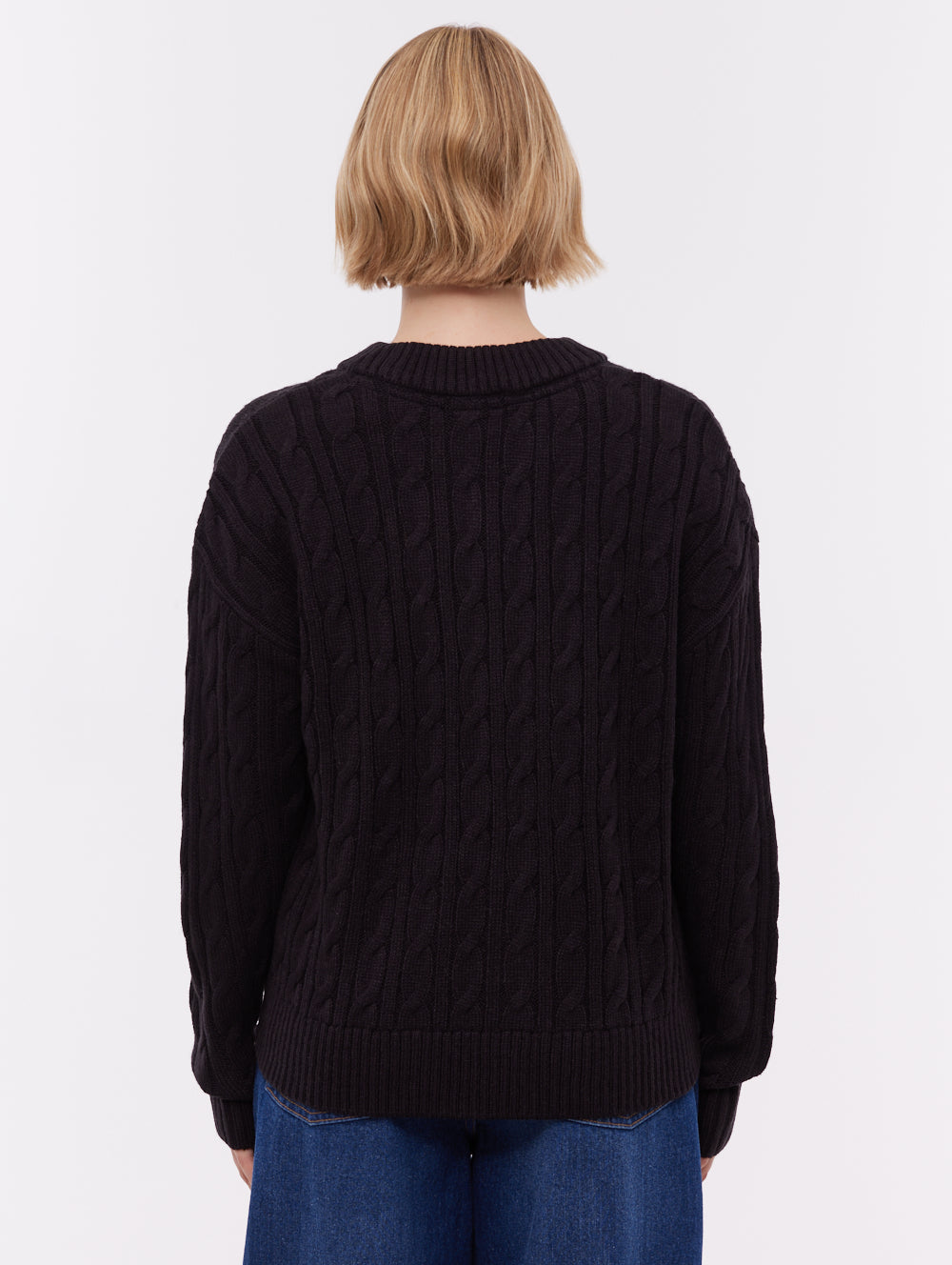Chanice Cable Knit Sweater - Black
