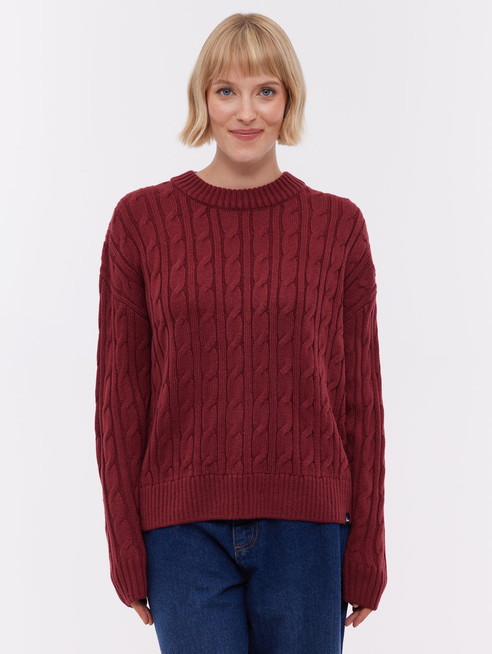 Chanice Cable Knit Sweater - Red