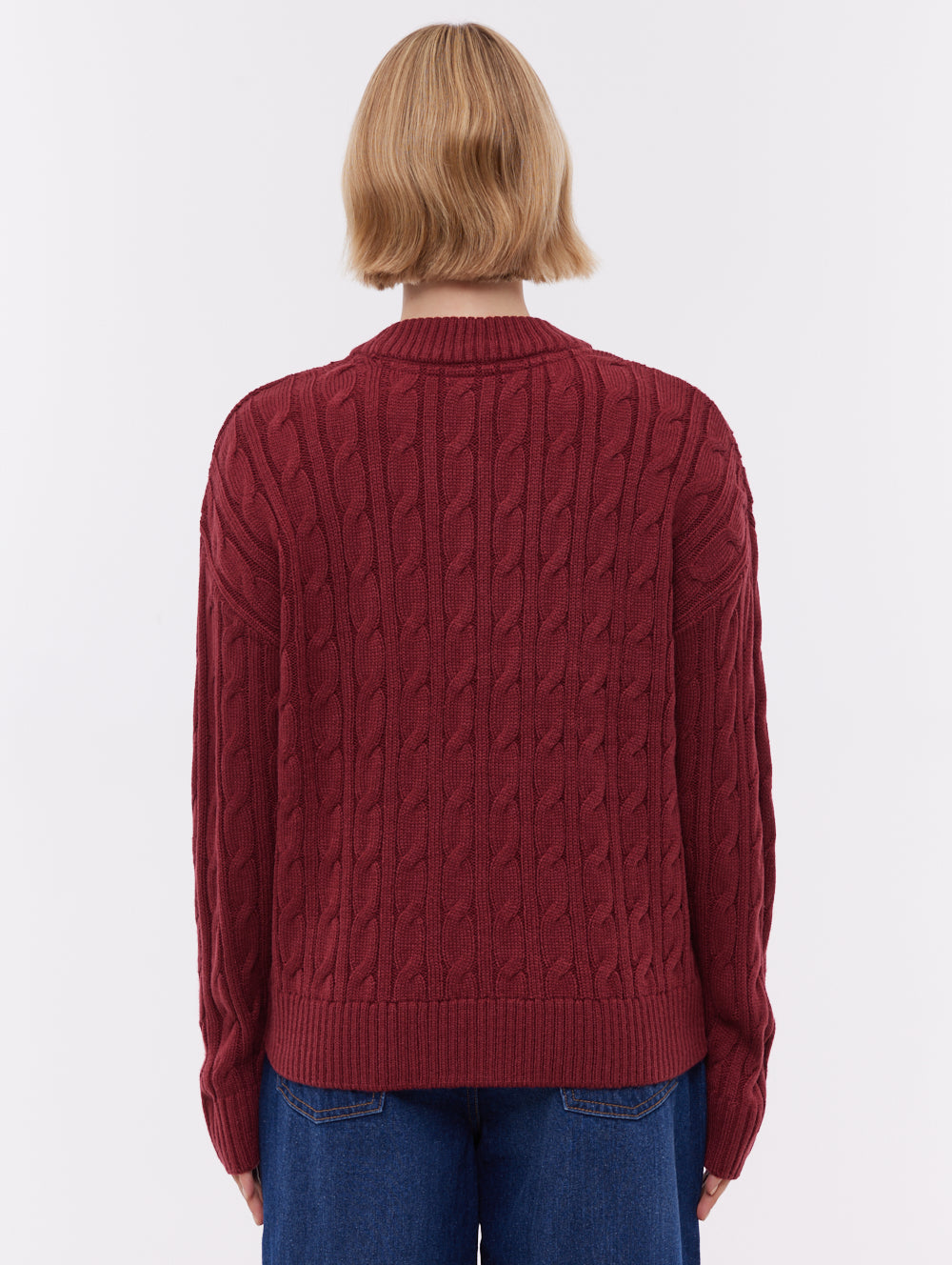 Chanice Cable Knit Sweater - Red