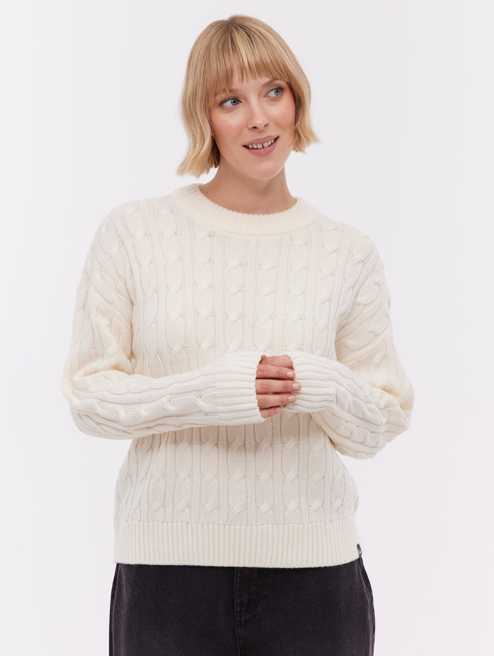Chanice Cable Knit Sweater - Beige