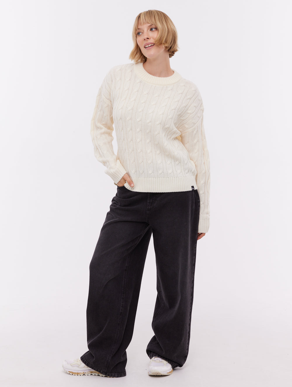 Chanice Cable Knit Sweater - Beige