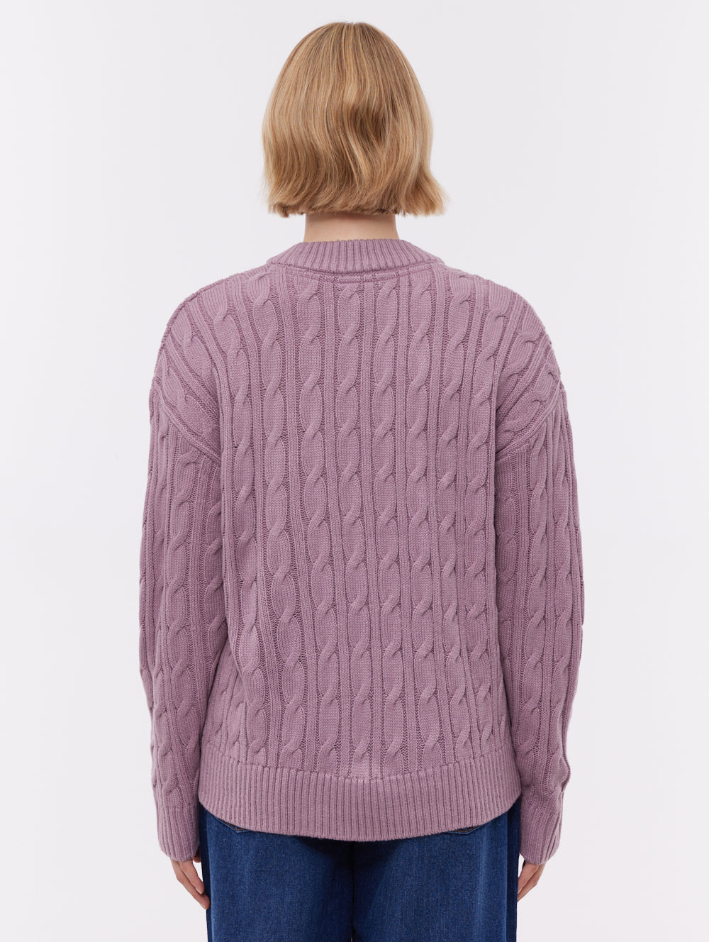 Chanice Cable Knit Sweater - Purple
