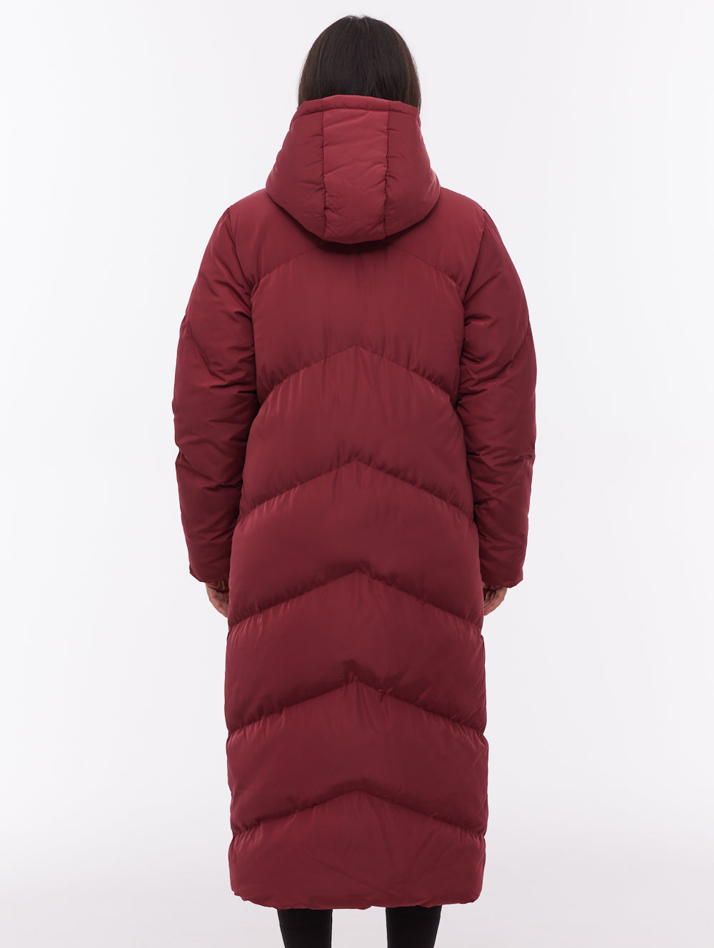 Eloraina Chevron Quilted Maxi Parka - Red