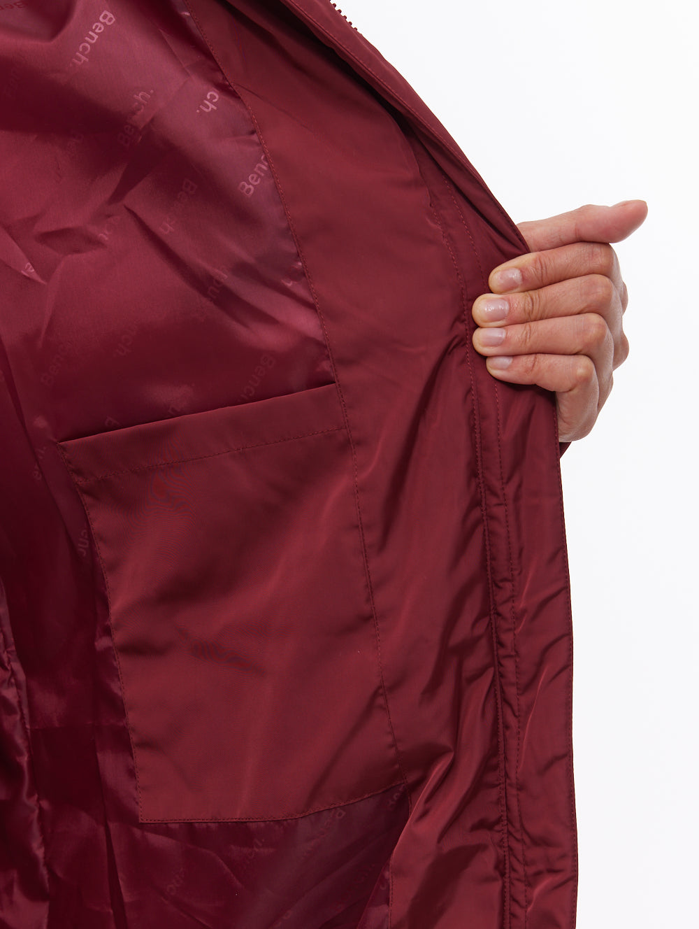 Eloraina Chevron Quilted Maxi Parka - Red