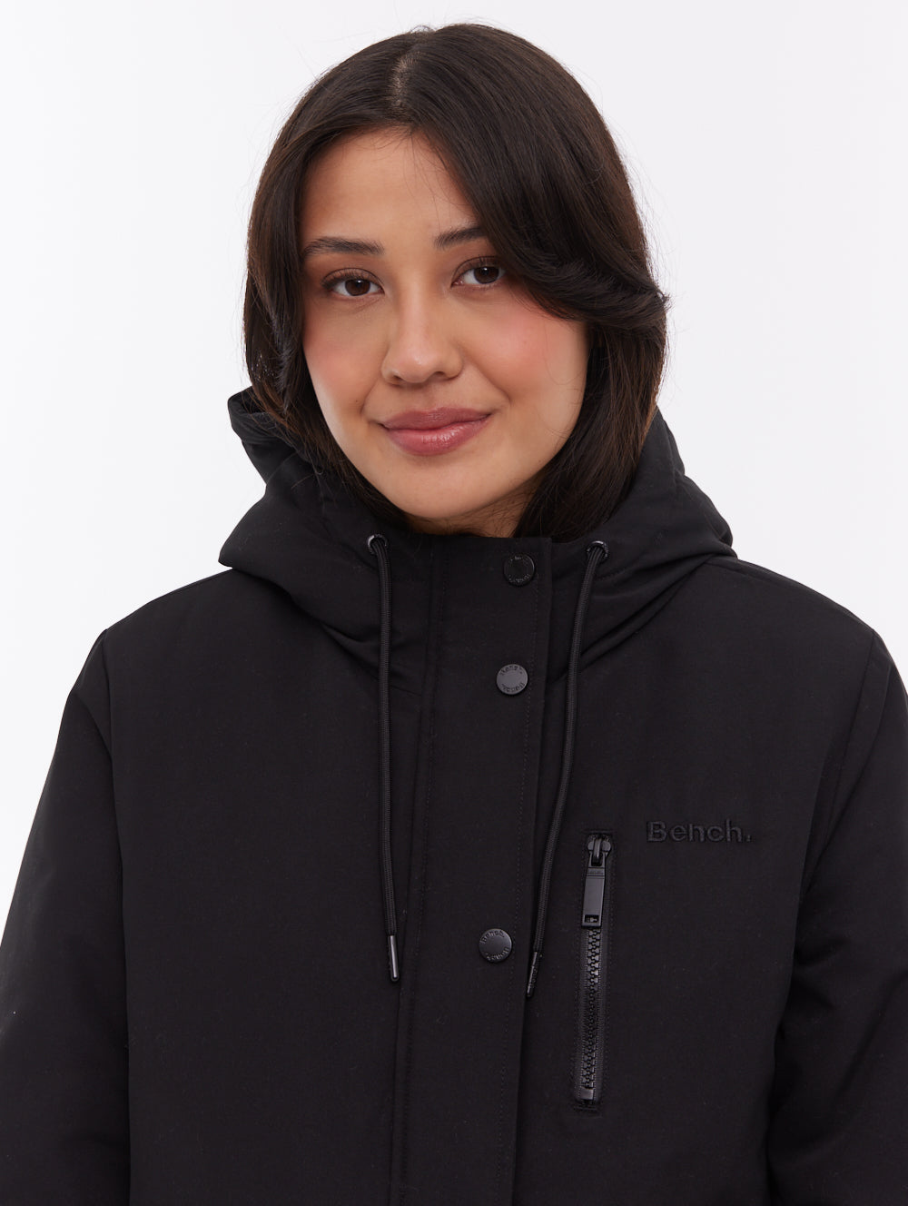 Sari Hooded Midi Parka - Black
