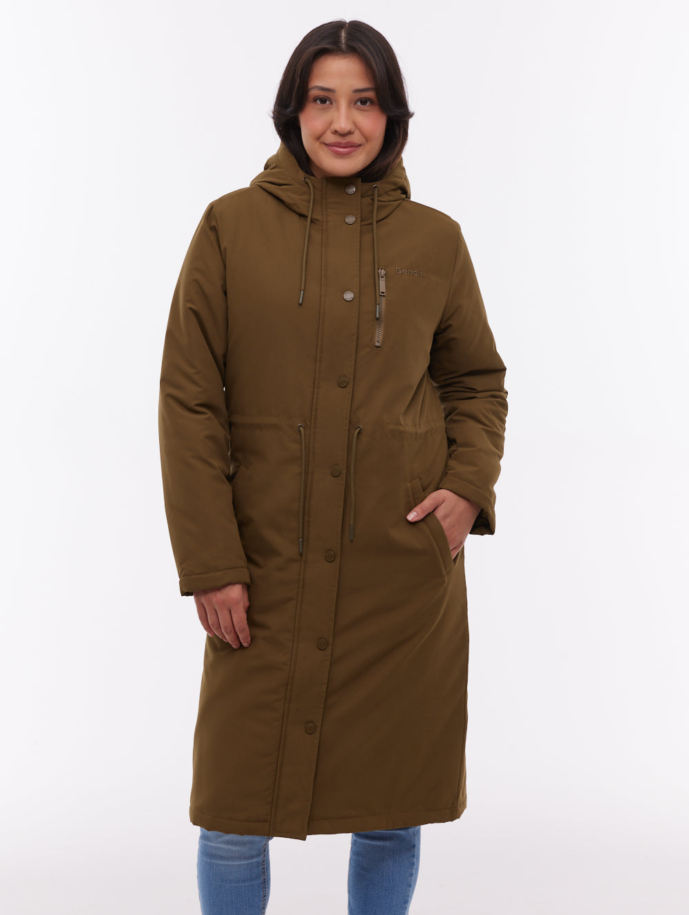 Sari Hooded Midi Parka - Green