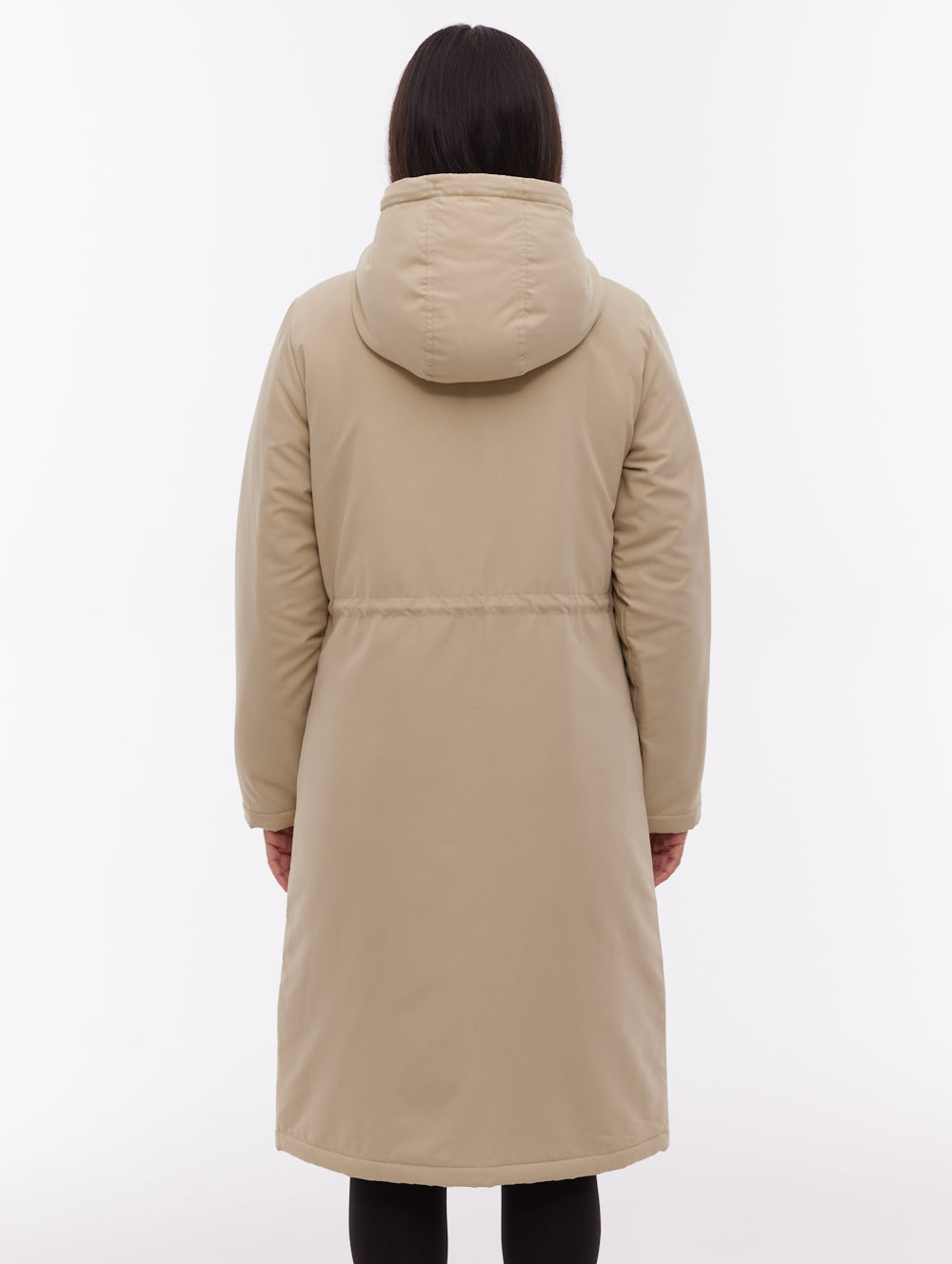 Sari Hooded Midi Parka - Beige