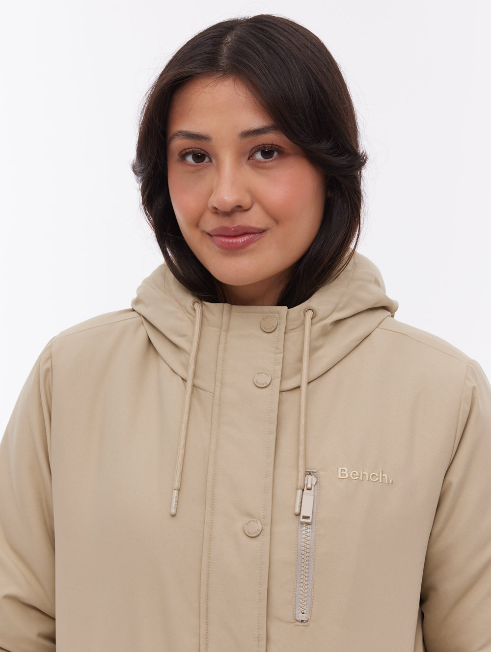 Sari Hooded Midi Parka - Beige