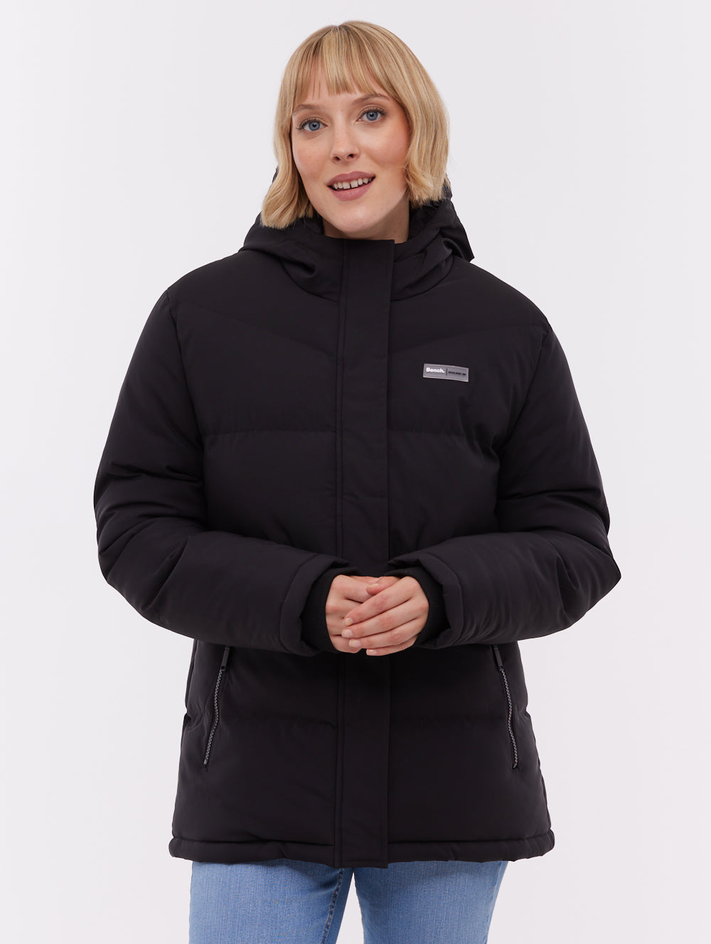 Fina Hooded Puffer Coat - Black