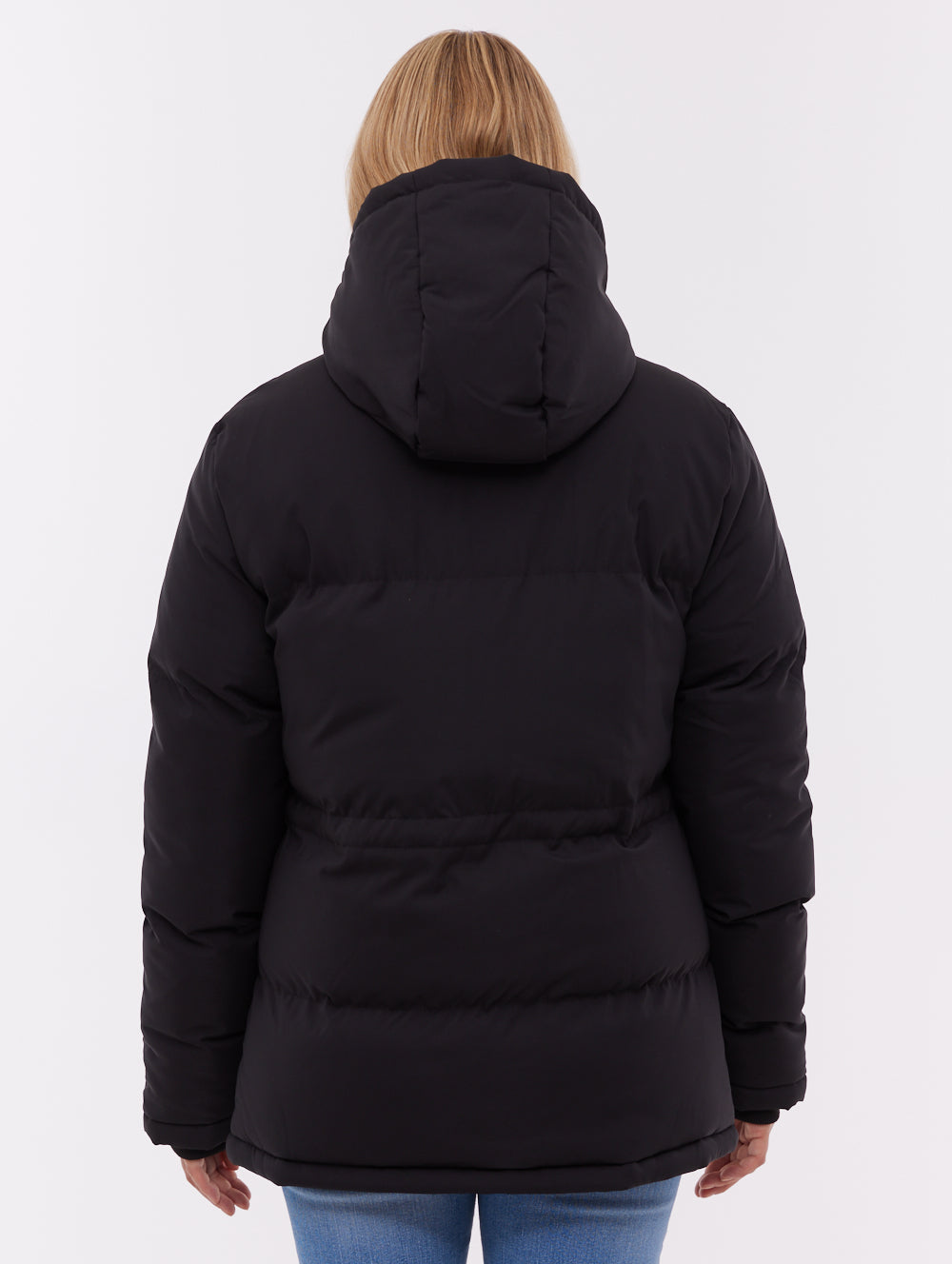 Fina Hooded Puffer Coat - Black