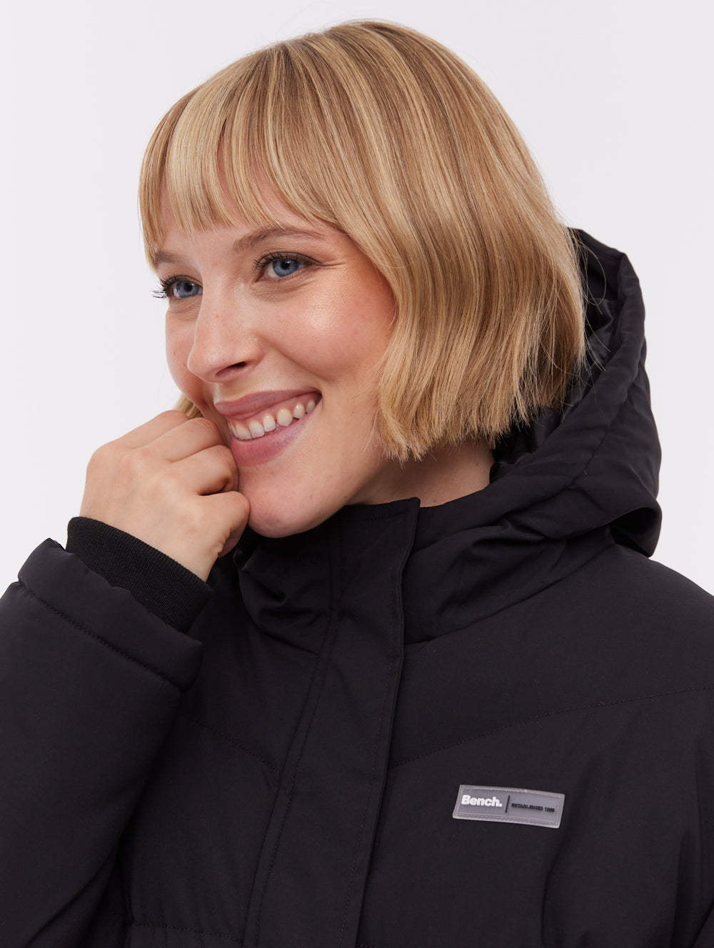 Fina Hooded Puffer Coat - Black