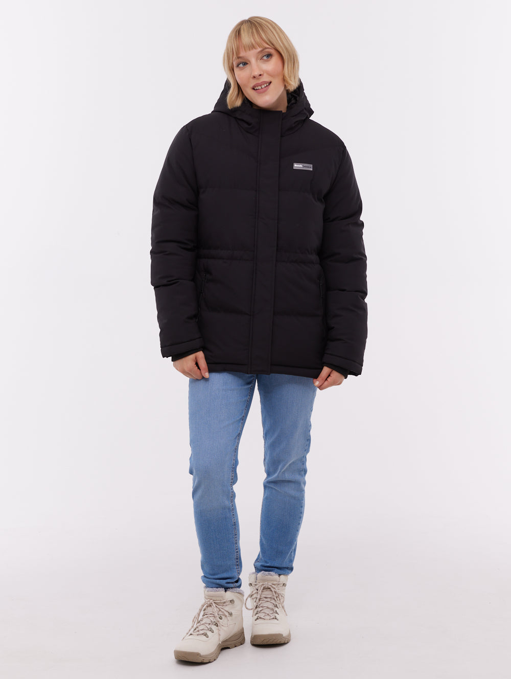 Fina Hooded Puffer Coat - Black