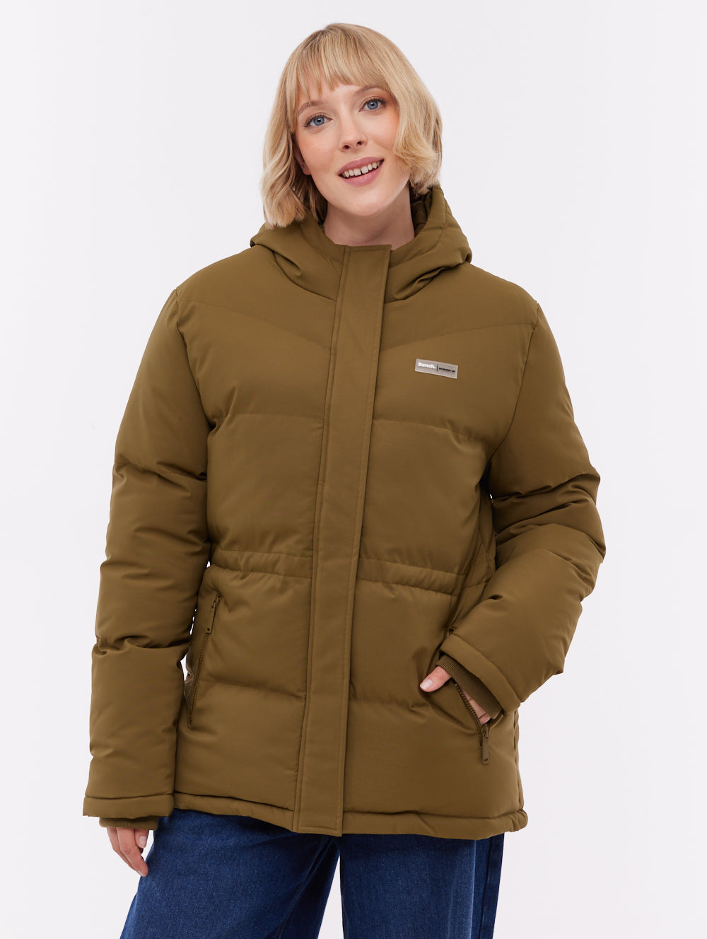 Fina Hooded Puffer Coat - Green