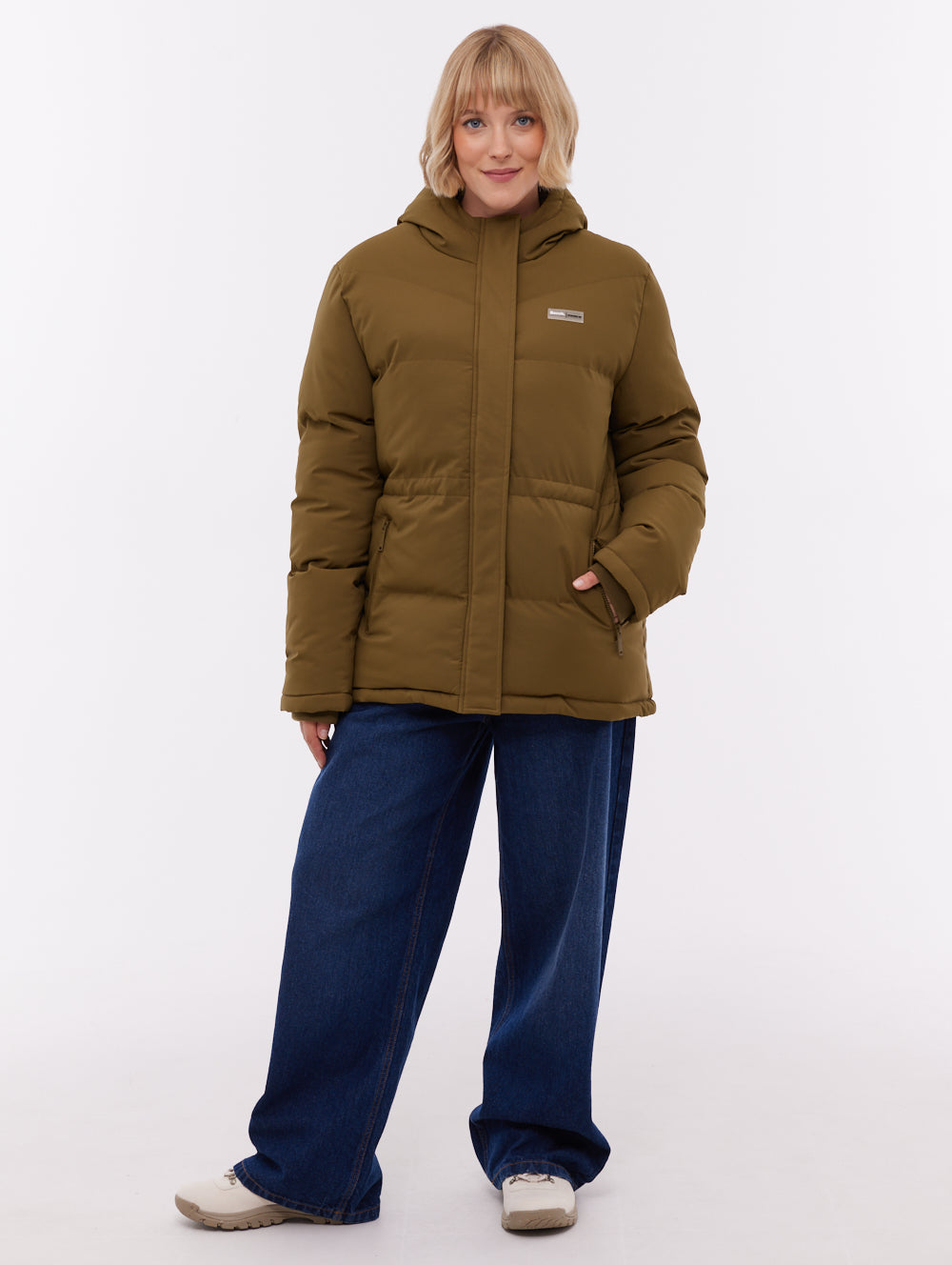 Fina Hooded Puffer Coat - Green