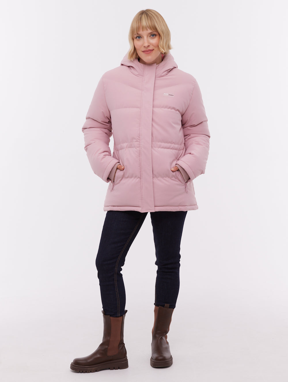Fina Hooded Puffer Coat - Pink