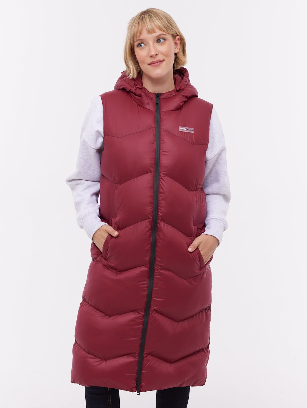 Saz Longline Hooded Vest - Red