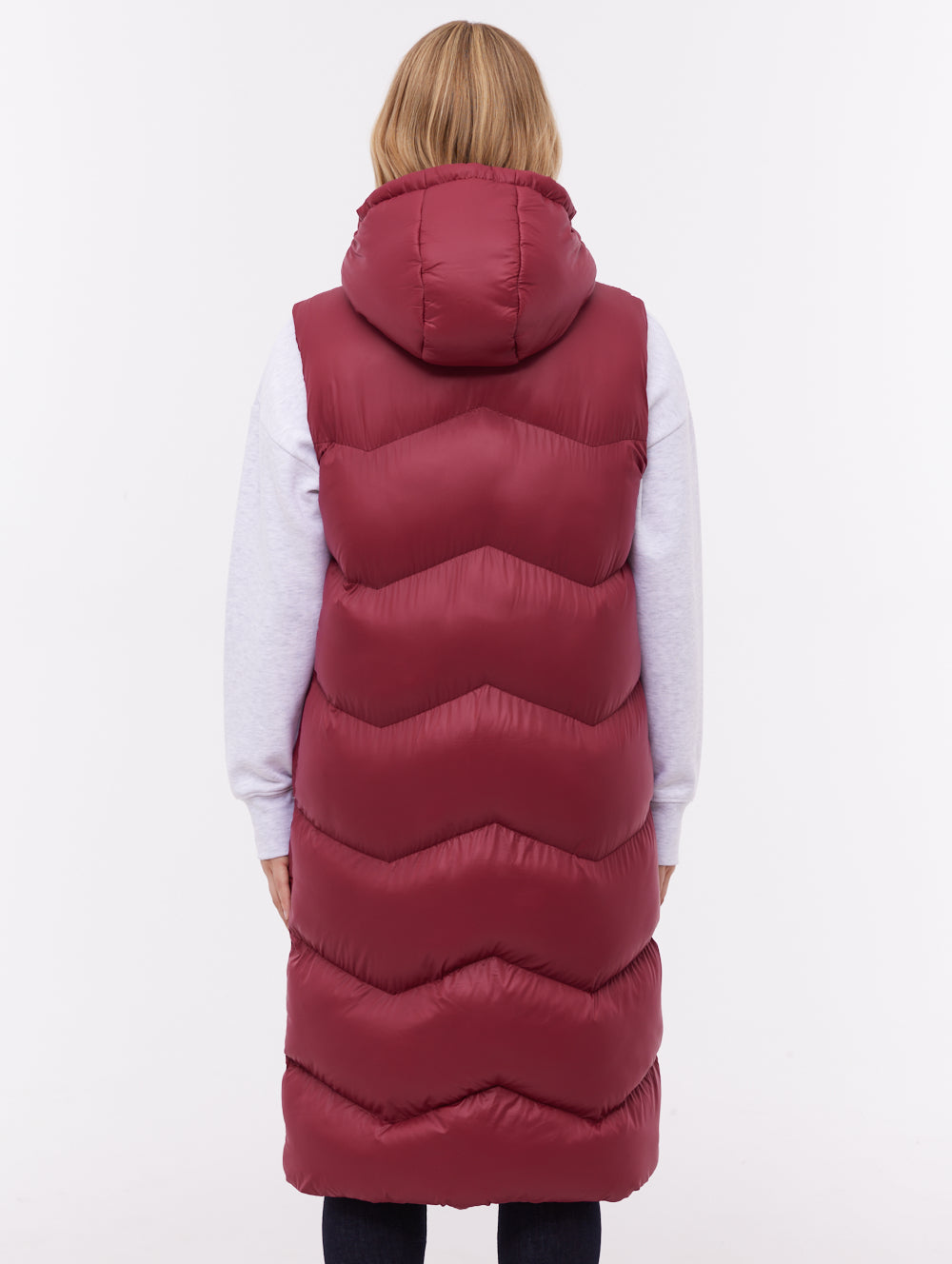 Saz Longline Hooded Vest - Red
