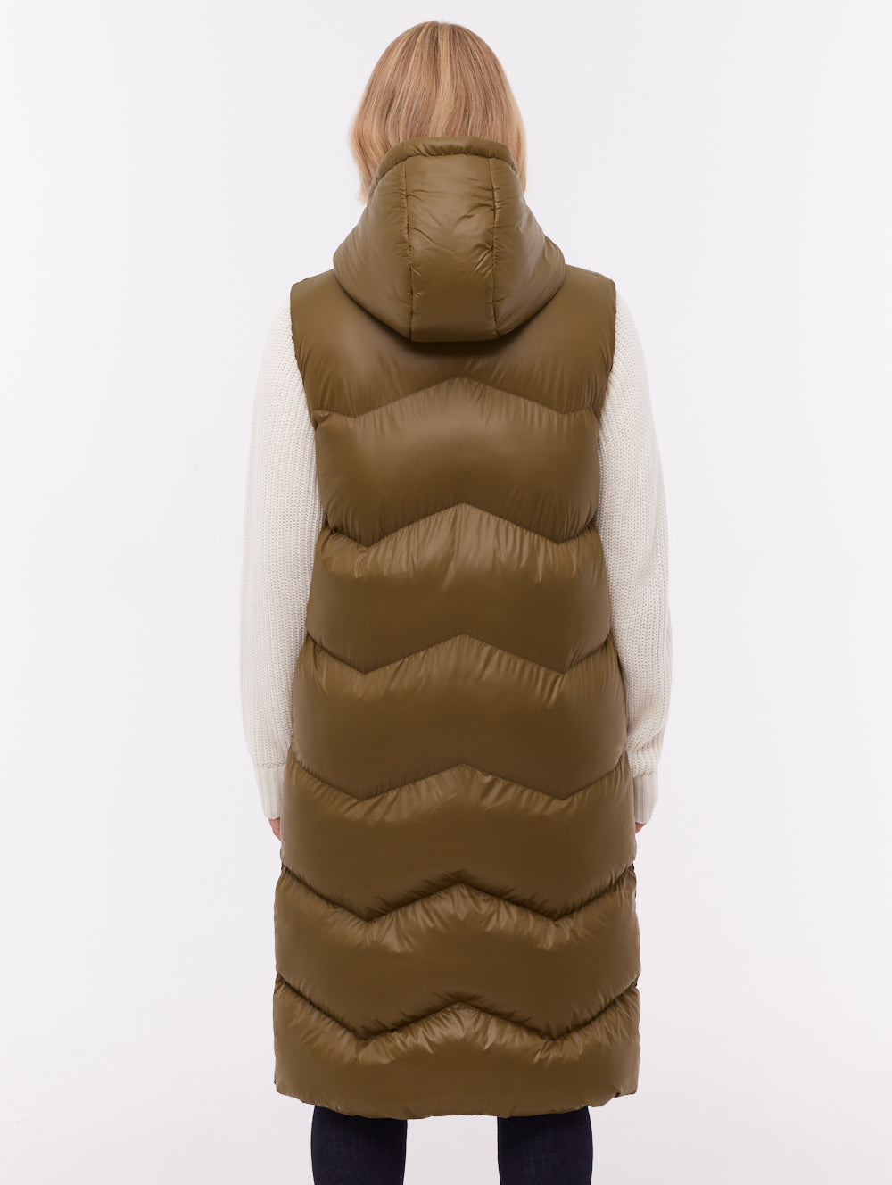 Saz Longline Hooded Vest - Green
