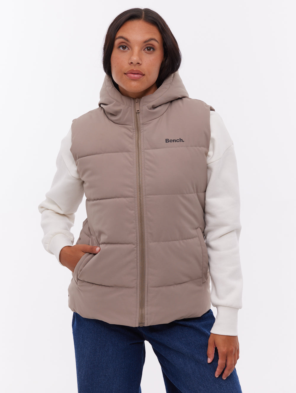 Hollew Hooded Vest - Brown