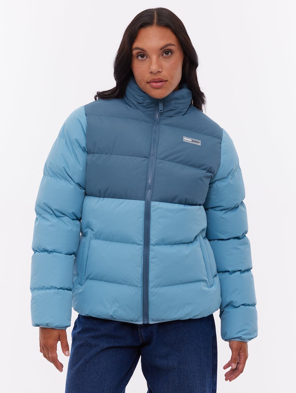 Jehn Two-Tone Puffer Jacket - Aqua