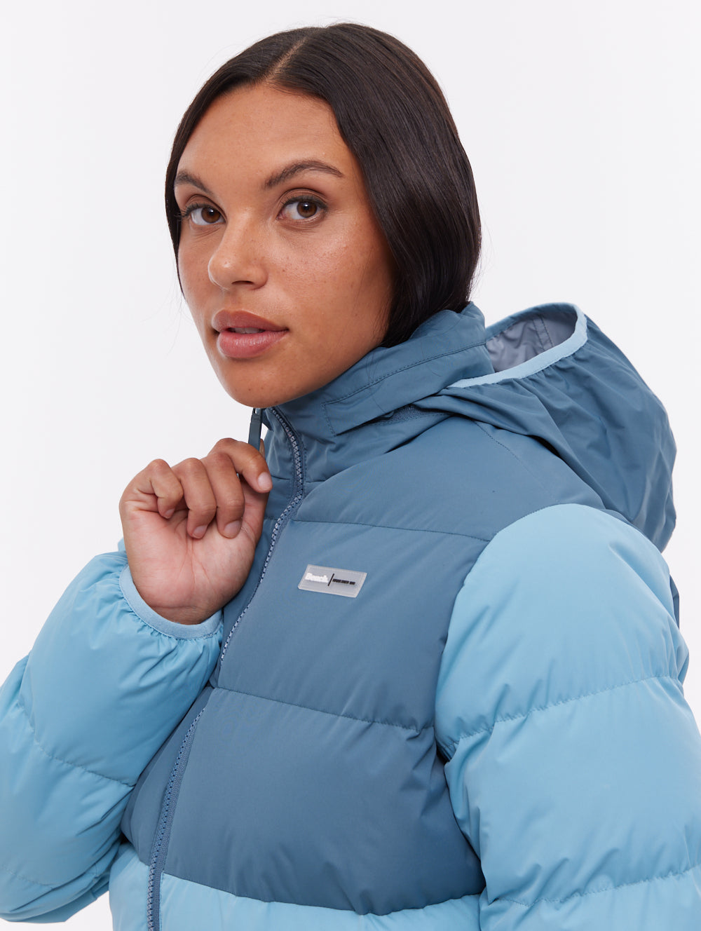Jehn Two-Tone Puffer Jacket - Aqua
