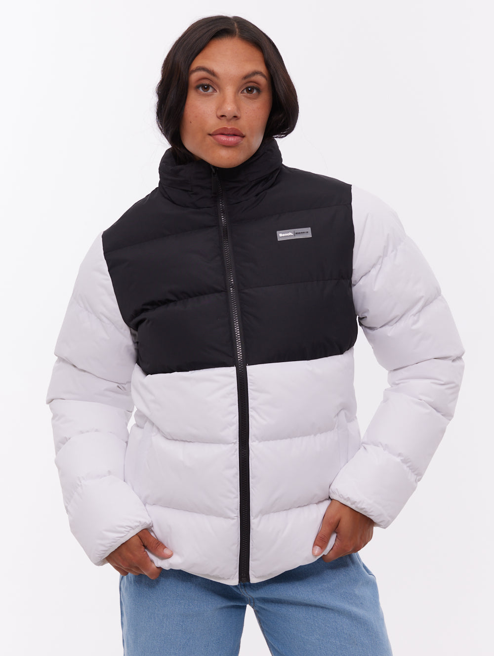 Jehn Two-Tone Puffer Jacket - White