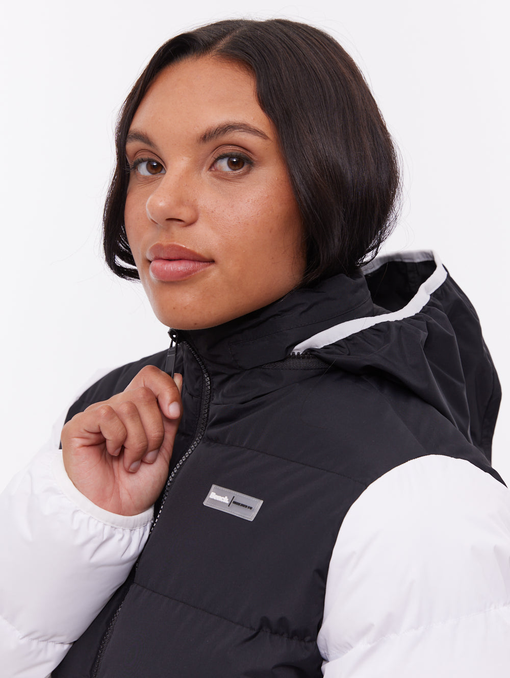 Jehn Two-Tone Puffer Jacket - White