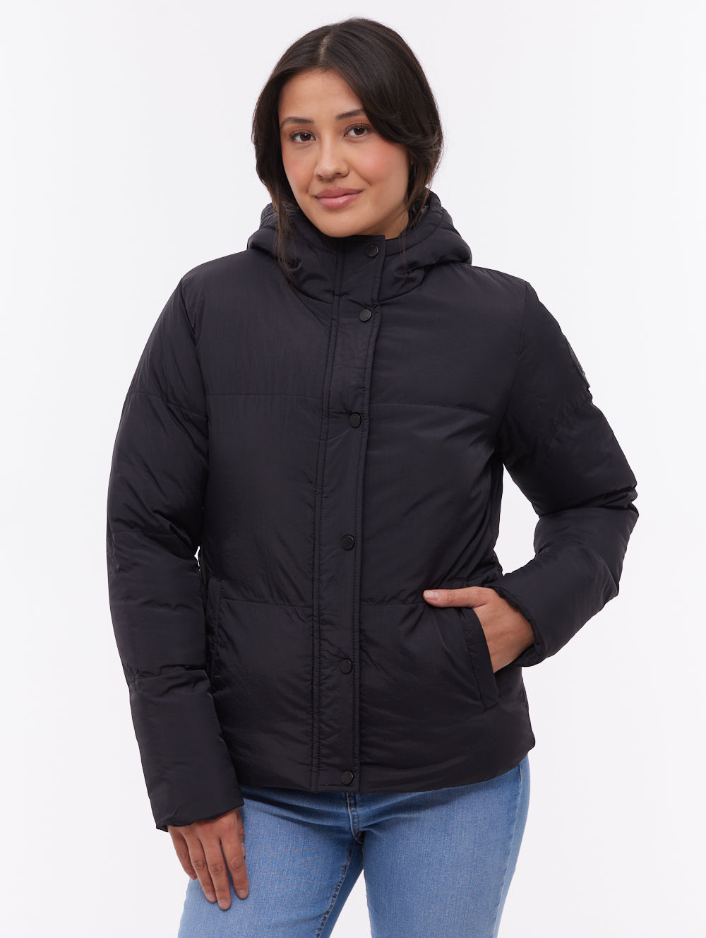 Willah Hooded Puffer Jacket - Black
