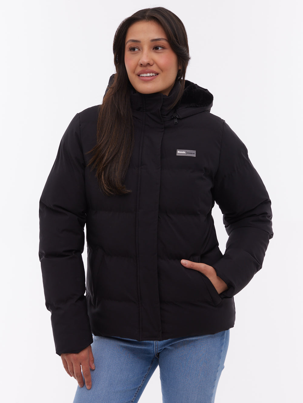 Atha Hooded Puffer Jacket - Black